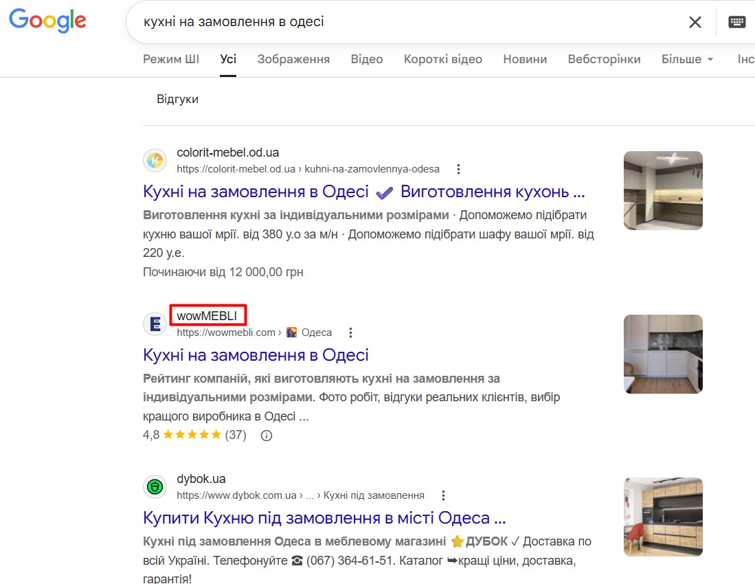 Бренд у сніпеті
